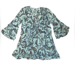 Anthropologie Blue Paisley Swim Coverup